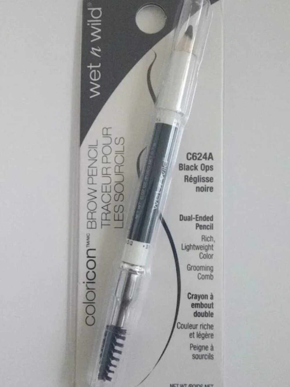 Wet n Wild Color Icon Dual-Ended Brow Pencil C624A Black Ops